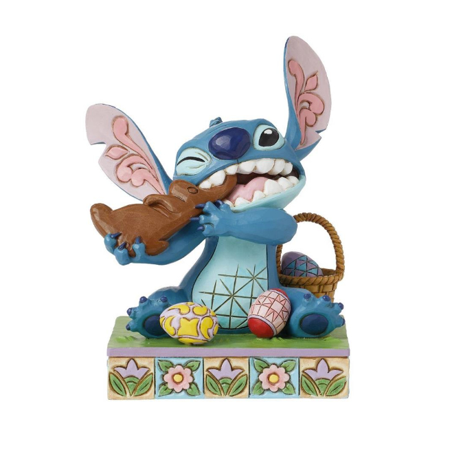 Jim Shore Disney Traditions Stitch Eating Chocolate Bunny with Eggs Sugar Rush