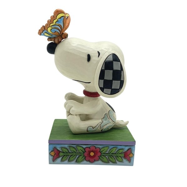 Jim Shore Peanuts The Perfect Landing (Snoopy with Butterfly on Nose Figurine)