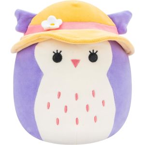 Squishmallows 7.5" Holly The Purple Owl with Sun Hat Plush