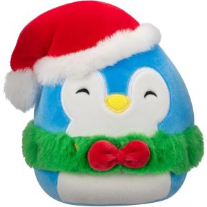 Squishmallows 7.5" Puff the Blue Penguin with Green Wreath Plush
