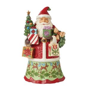 Jim Shore Heartood Creek First Edition Signed All Wrapped Up Santa with Gifts Figurine