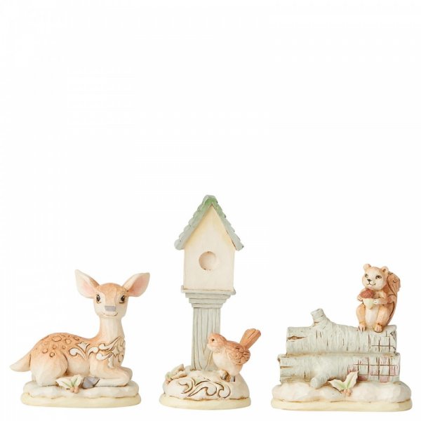 Jim Shore Heartwood Creek White Woodland Mini Accessory Set of 3