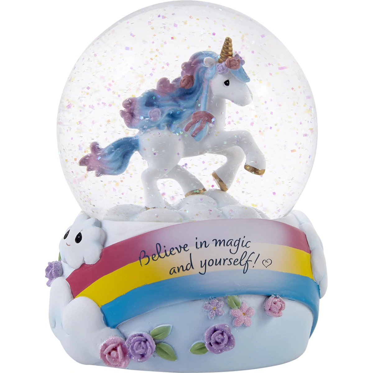 Precious Moments Believe In Magic Unicorn Musical Snow Globe - 193103