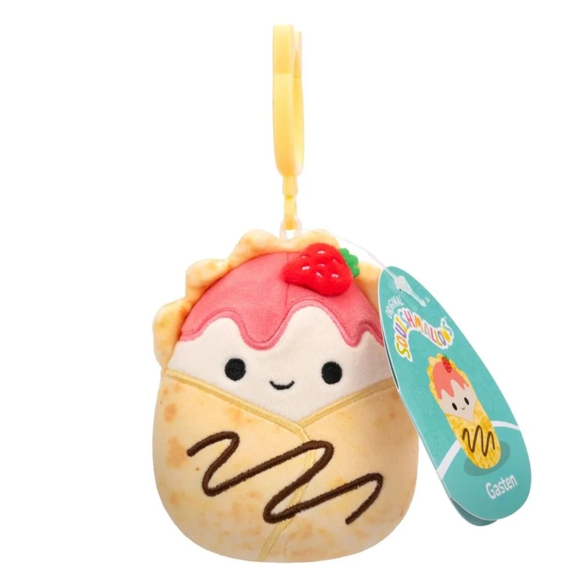 Squishmallows 3.5" Clips Gasten the Strawberry Crepe