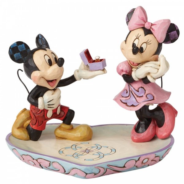 Jim Shore Disney Traditions A Magical Moment (Mickey Proposing to Minnie Mouse Figurine)