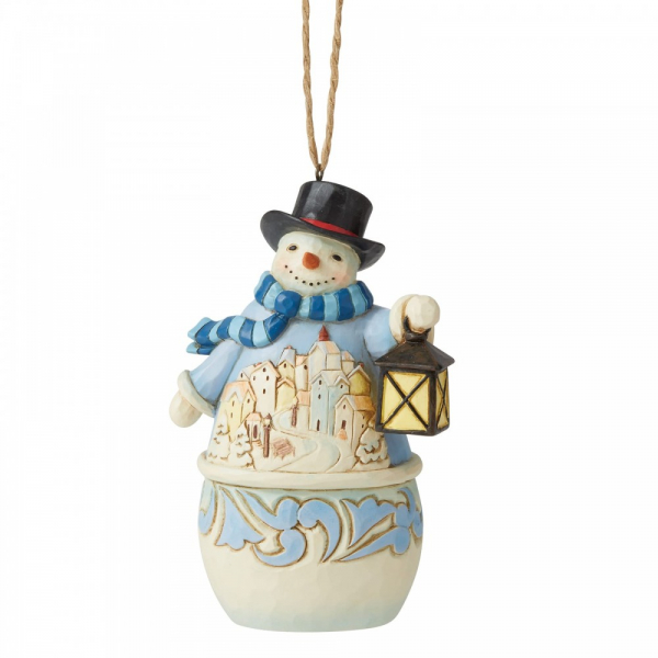 Jim Shore Heartwood Creek Snowman with Village Scene (Hanging Ornament) - 6006678