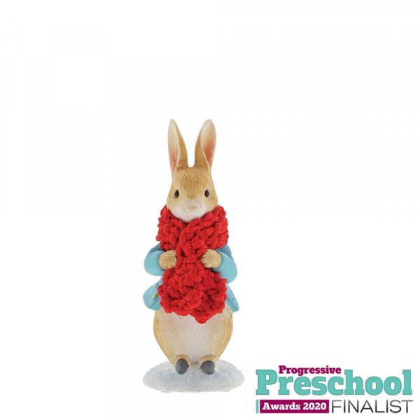 Beatrix Potter Peter Rabbit in a Festive Scarf Figurine