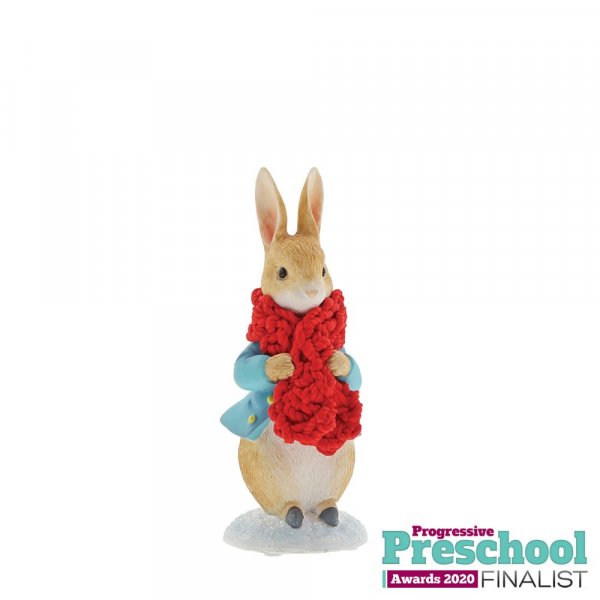 Beatrix Potter Peter Rabbit in a Festive Scarf Figurine