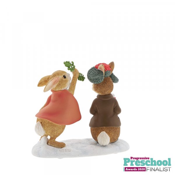 Beatrix Potter Flopsy and Benjamin Bunny Under the Mistletoe Figurine