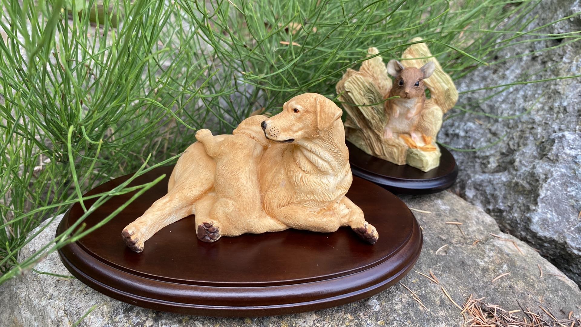 Teviotdale Set of 2 Ornaments - Mouse with Hole and Labrador with Pups (Golden)