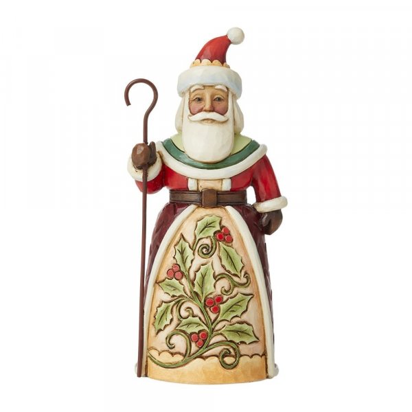 Jim Shore Heartwood Creek Pint Sized santa with Holly Figurine