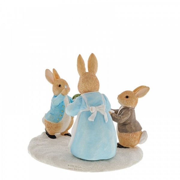 Beatrix Potter Mrs. Rabbit with a Christmas Pudding Figurine