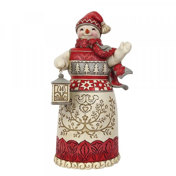 Jim Shore Heartwood Creek Nordic Noel Snowman with Lantern Figurine