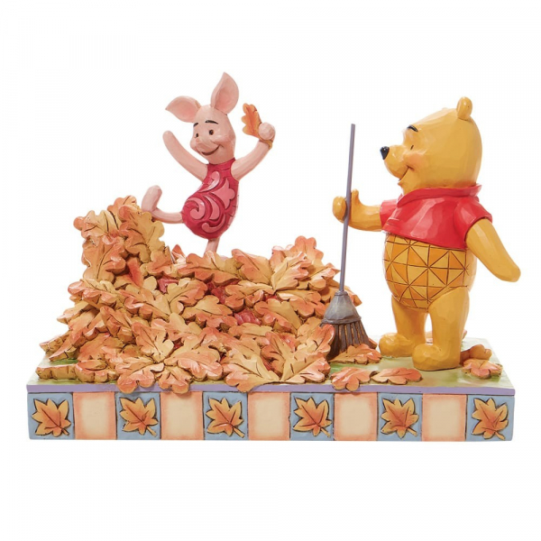 Disney Traditions Piglet Playing in a Pile of Leaves that Pooh Just Raked - 6008990