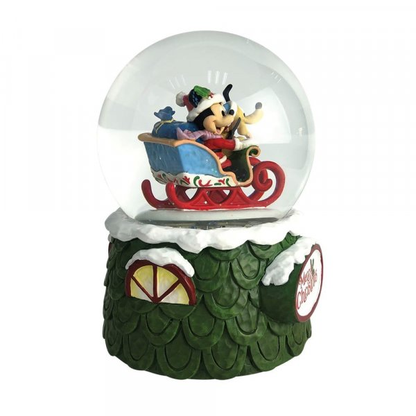 Disney Traditions Laughing All the Way - Mickey and Pluto Christmas Waterball