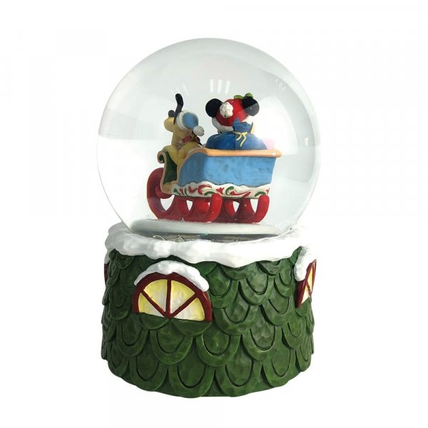 Disney Traditions Laughing All the Way - Mickey and Pluto Christmas Waterball