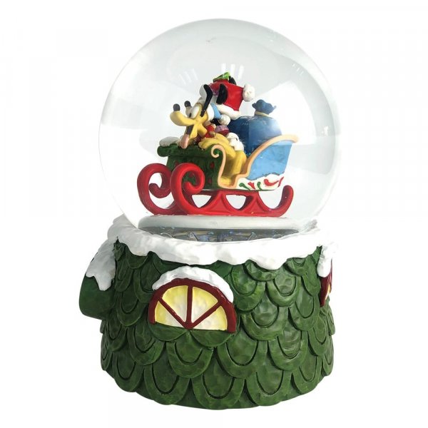 Disney Traditions Laughing All the Way - Mickey and Pluto Christmas Waterball