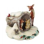 Jim Shore Heartwood Creek Winter Wonderland Hollow Log with Animals Figurine