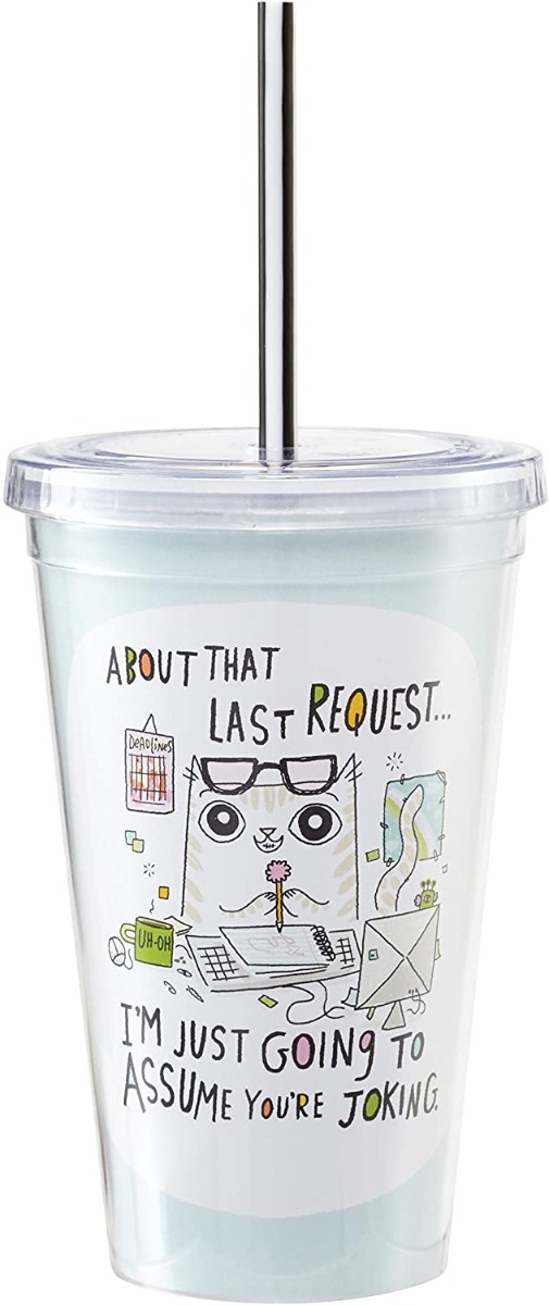 Enesco Cats @ Work Last Request Drinking Cup - 4048931