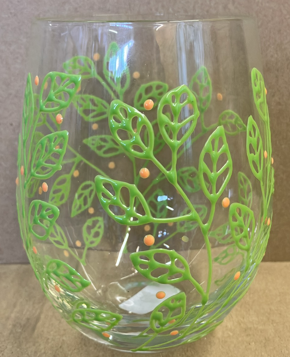 Enesco Spring Leaves Stemless Glass