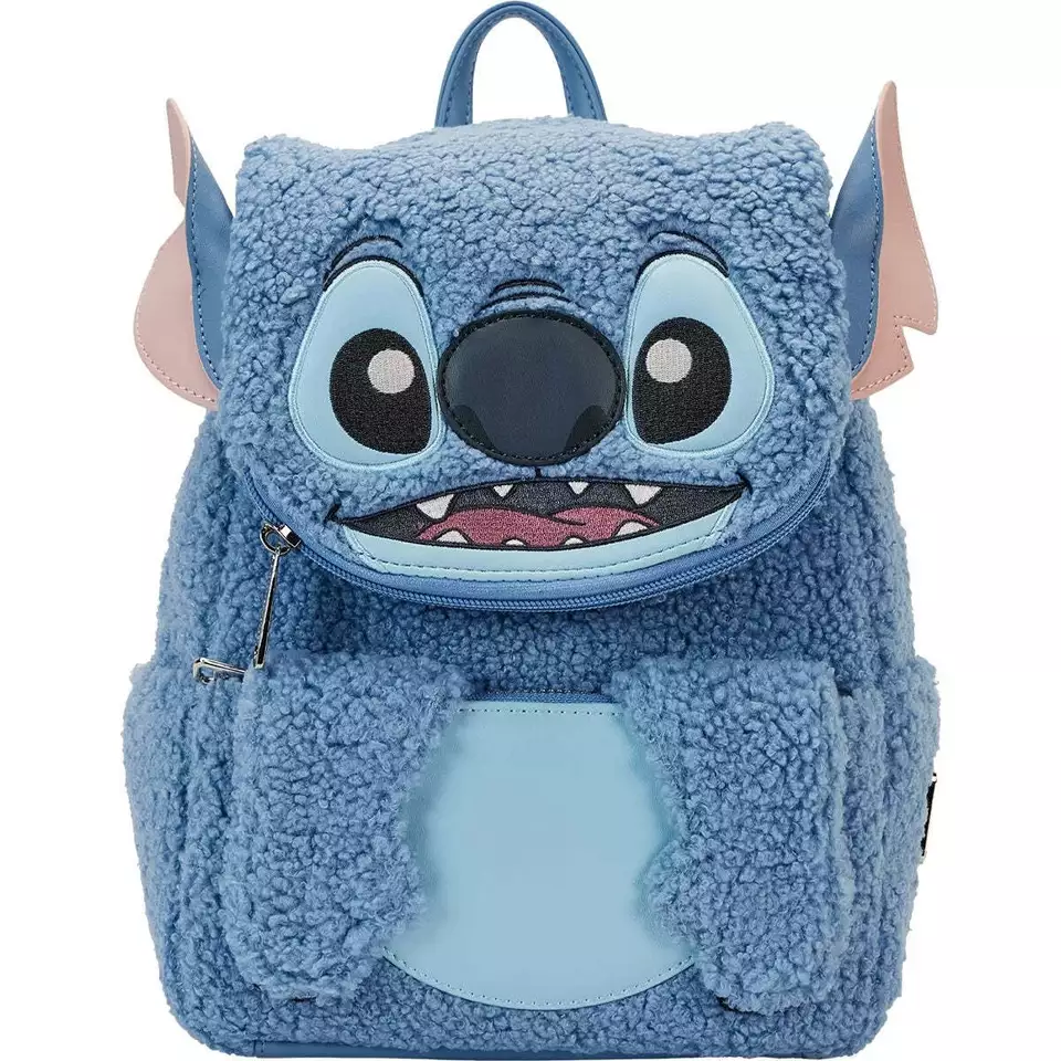 Loungefly Disney Lilo & Stitch Plush Sherpa Stitch Mini Backpack