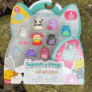 Squish-a-longs 8 Pack - 1” Mini-Squish with 2 Accessories, 1 Ring - Series 1