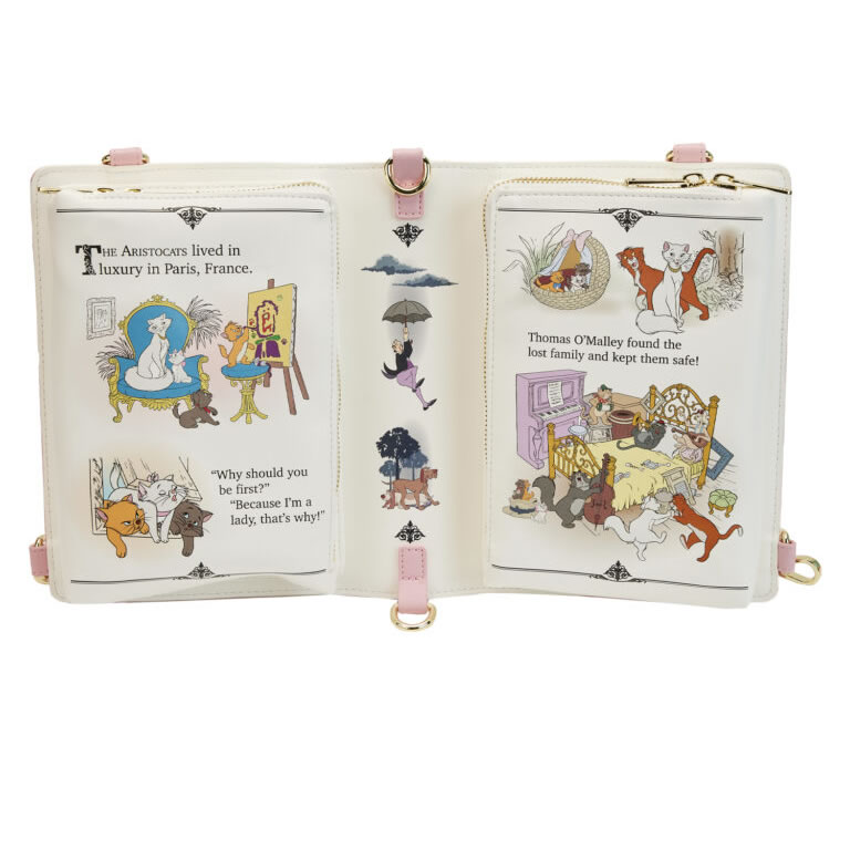 Loungefly Disney The Aristocats Classic Book Convertible Crossbody Bag