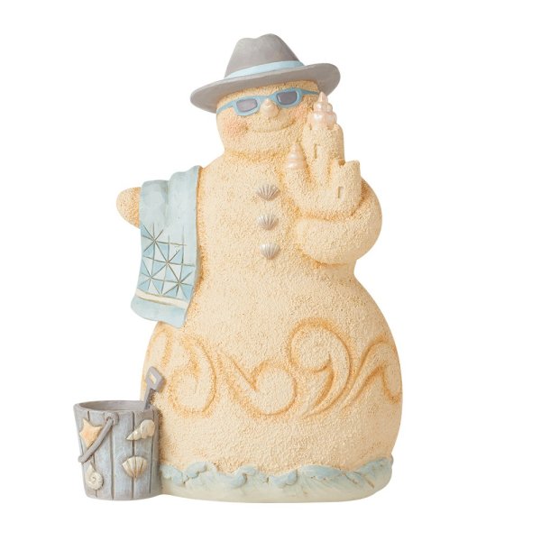 Jim Shore Heartwood Creek Snowman with Beach Towel Figurine