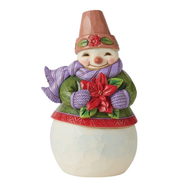 Jim Shore Heartwood Creek Pint Sized Snowman Poinsettia