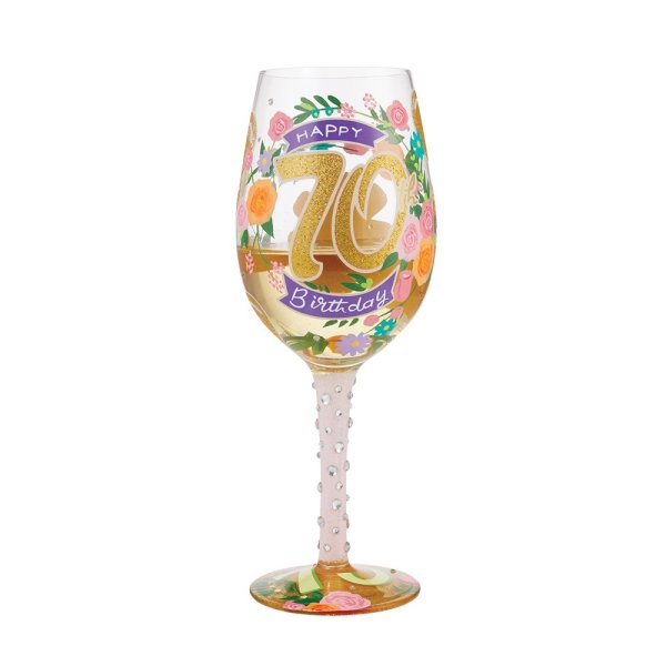 Lolita Happy 70th Birthday Wine Glass