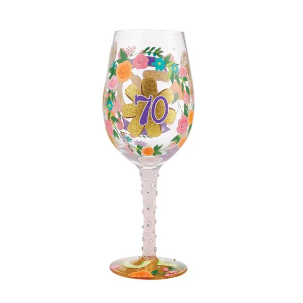 Lolita Happy 70th Birthday Wine Glass