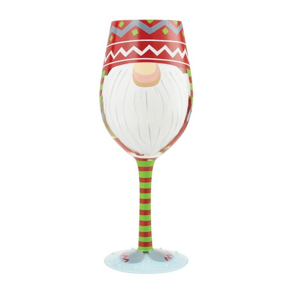 Lolita Gnome for the Holidays Wine Glass