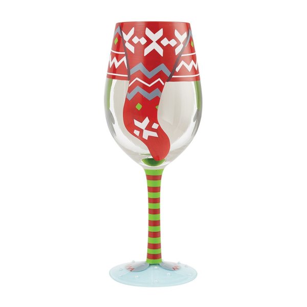 Lolita Gnome for the Holidays Wine Glass