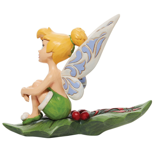 Jim Shore Disney Traditions Tinker Bell Sitting on Holly