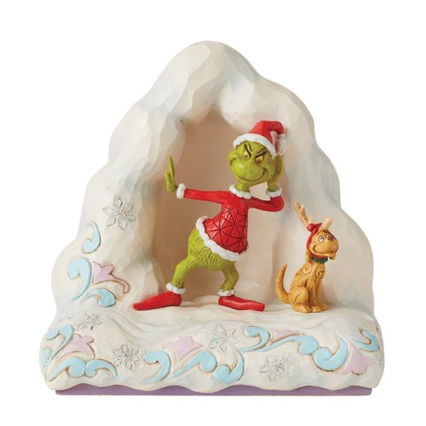 Jim Shore Grinch Standing by Mounds of Snow Illuminated Figurine