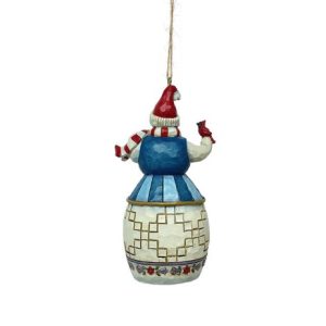 Jim Shore Heartwood Creek Snowman with Bird Hanging Ornament