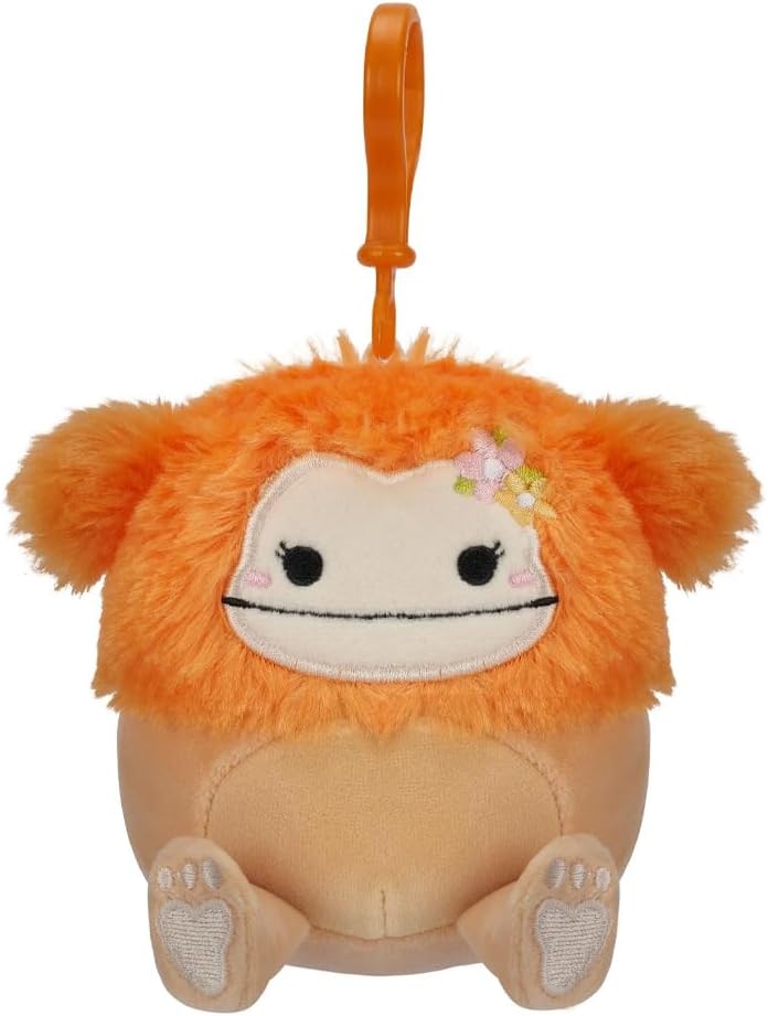 Squishmallows 3.5 inch Clip-on Plush Shasta the Orange Bigfoot