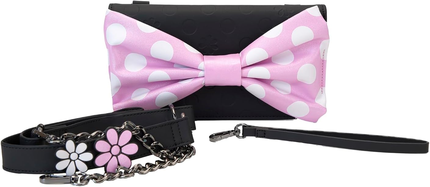 Loungefly Disney Minnie Floral Rock The Dots Clutch Crossbody Bag