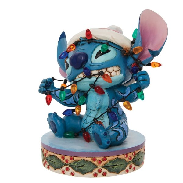 Jim Shore Disney Traditions Stitch Wrapped in Lights Figurine