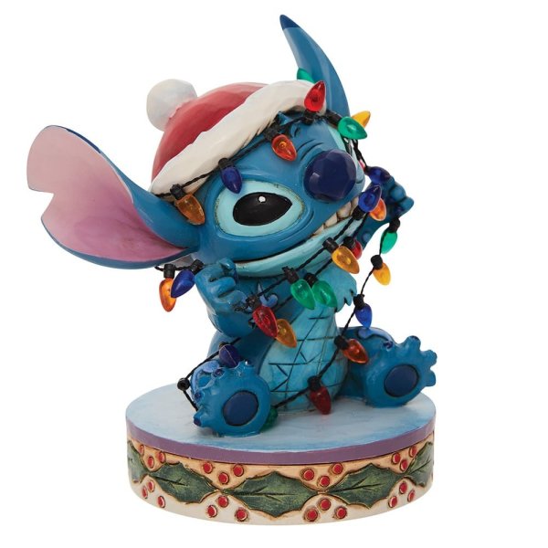 Jim Shore Disney Traditions Stitch Wrapped in Lights Figurine