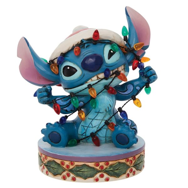 Jim Shore Disney Traditions Stitch Wrapped in Lights Figurine