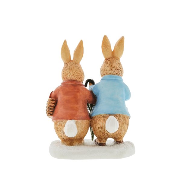 Beatrix Potter Peter Rabbit and Flopsy in Winter Figurine