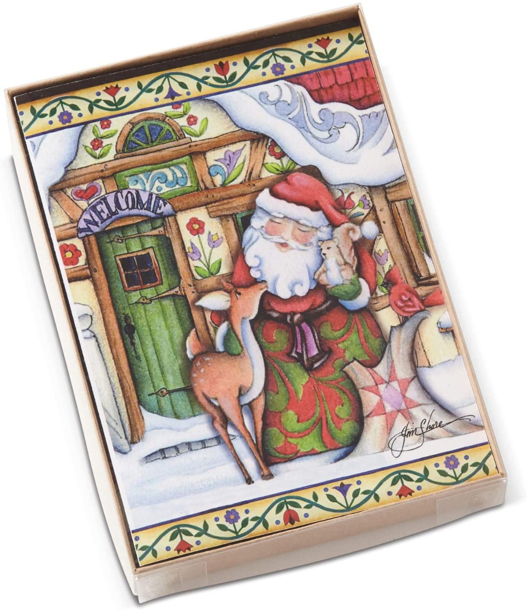 Santa Christmas Cards by Jim Shore (Set of 10) - 6002247