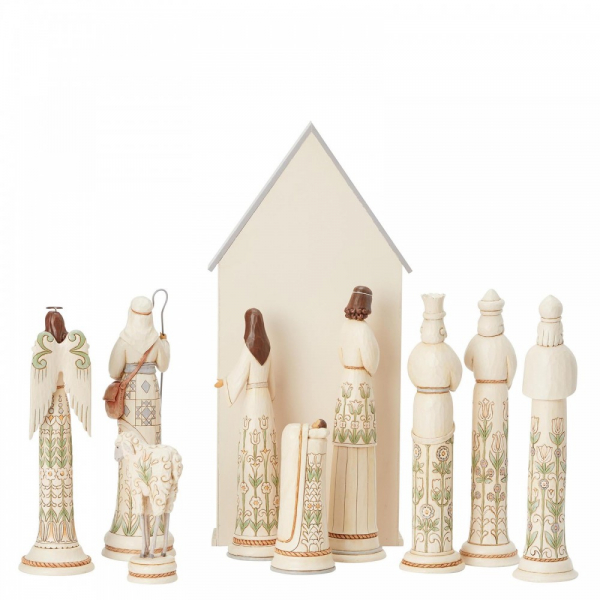 Heartwood Creek White Woodland Nativity Set Limited Edition Masterpiece - 6004200