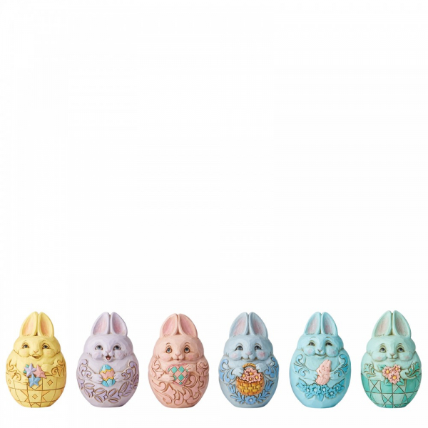 Heartwood Creek Bunny Eggs Mini Figurines Pack 6 1 of each Colour - 6006227