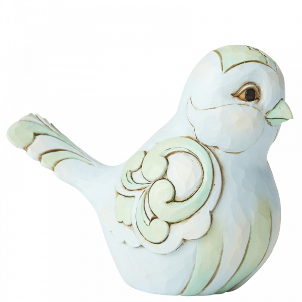 Jim Shore Heartwood Creek Pale Blue and Green Bird Figurine - 6006235