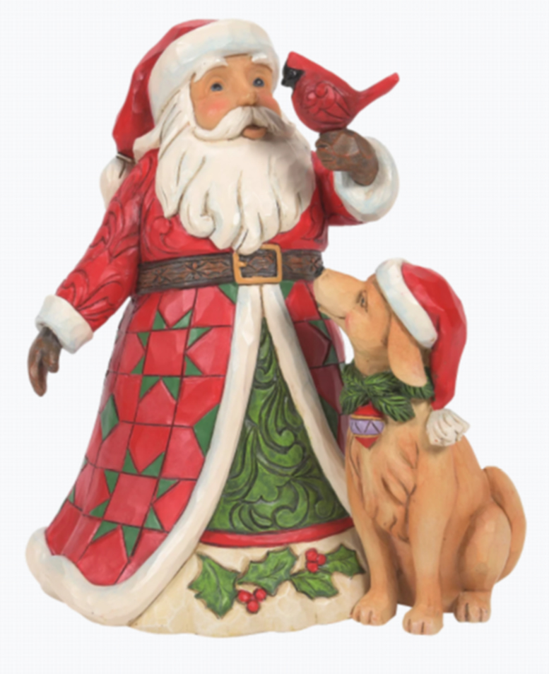 Heartwood Creek Christmas is for One and All (Santa with Dog and Cardinal) - 6008363