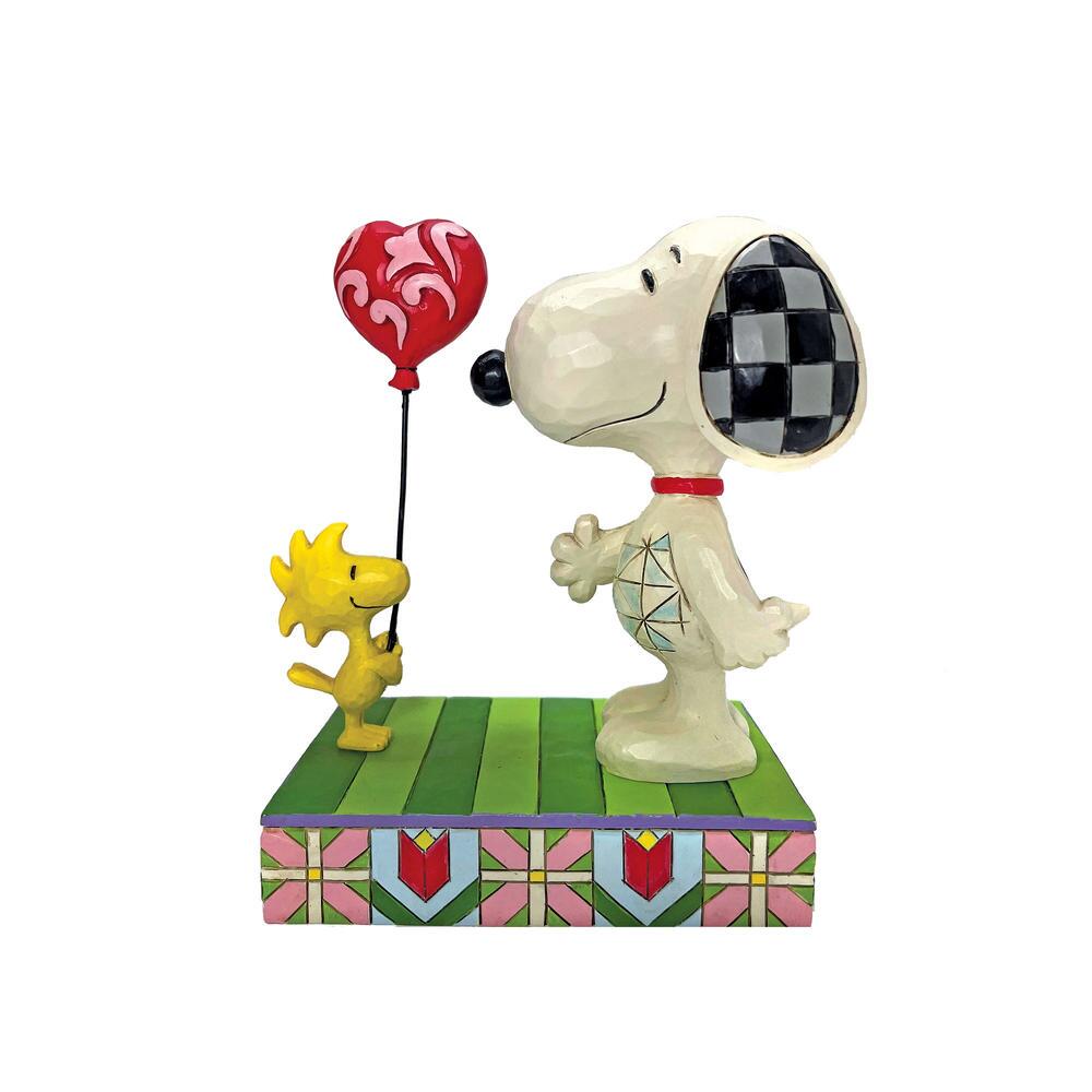 Jim Shore Peanuts Woodstock giving Snoopy Heart