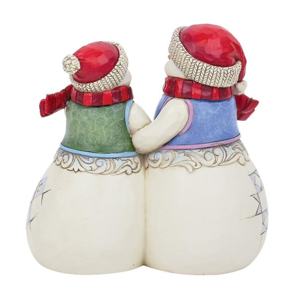 Heartwood Creek Snowman Couple with Puppy Figurine