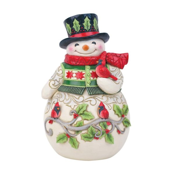 Heartwood Creek Snowman with Cardinal Figurine